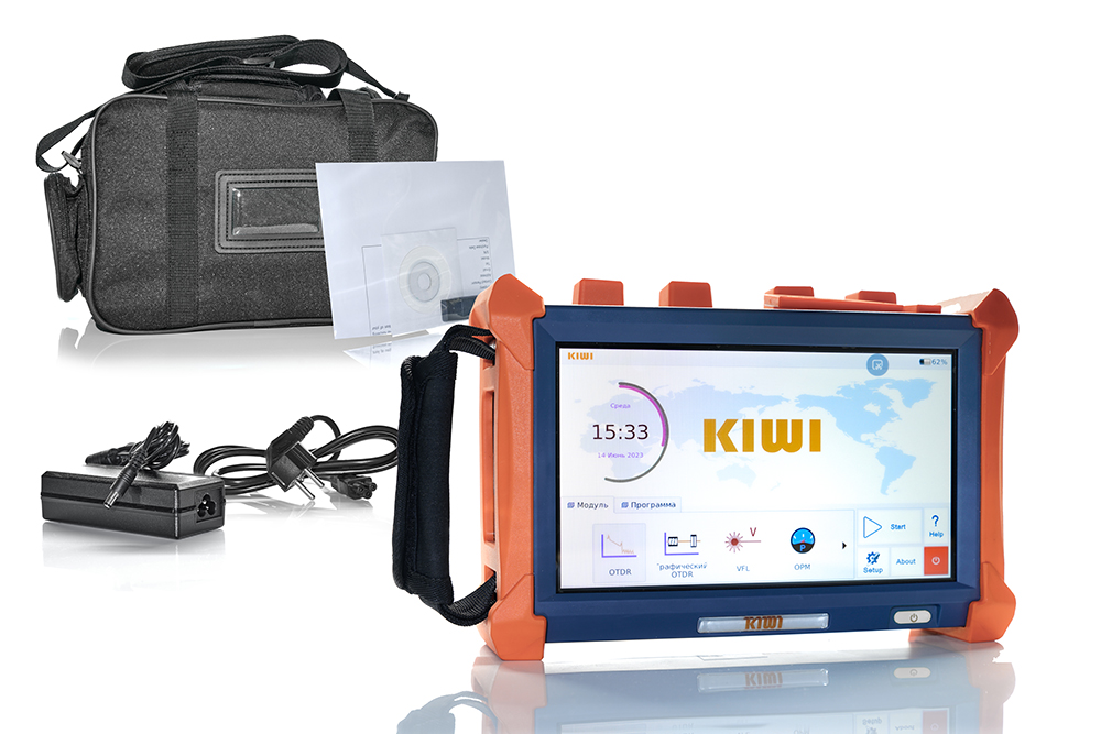 Оптический рефлектометр KIWI-7444 (SM.1310/1550/1650, 42/40/39dB) с фильтром