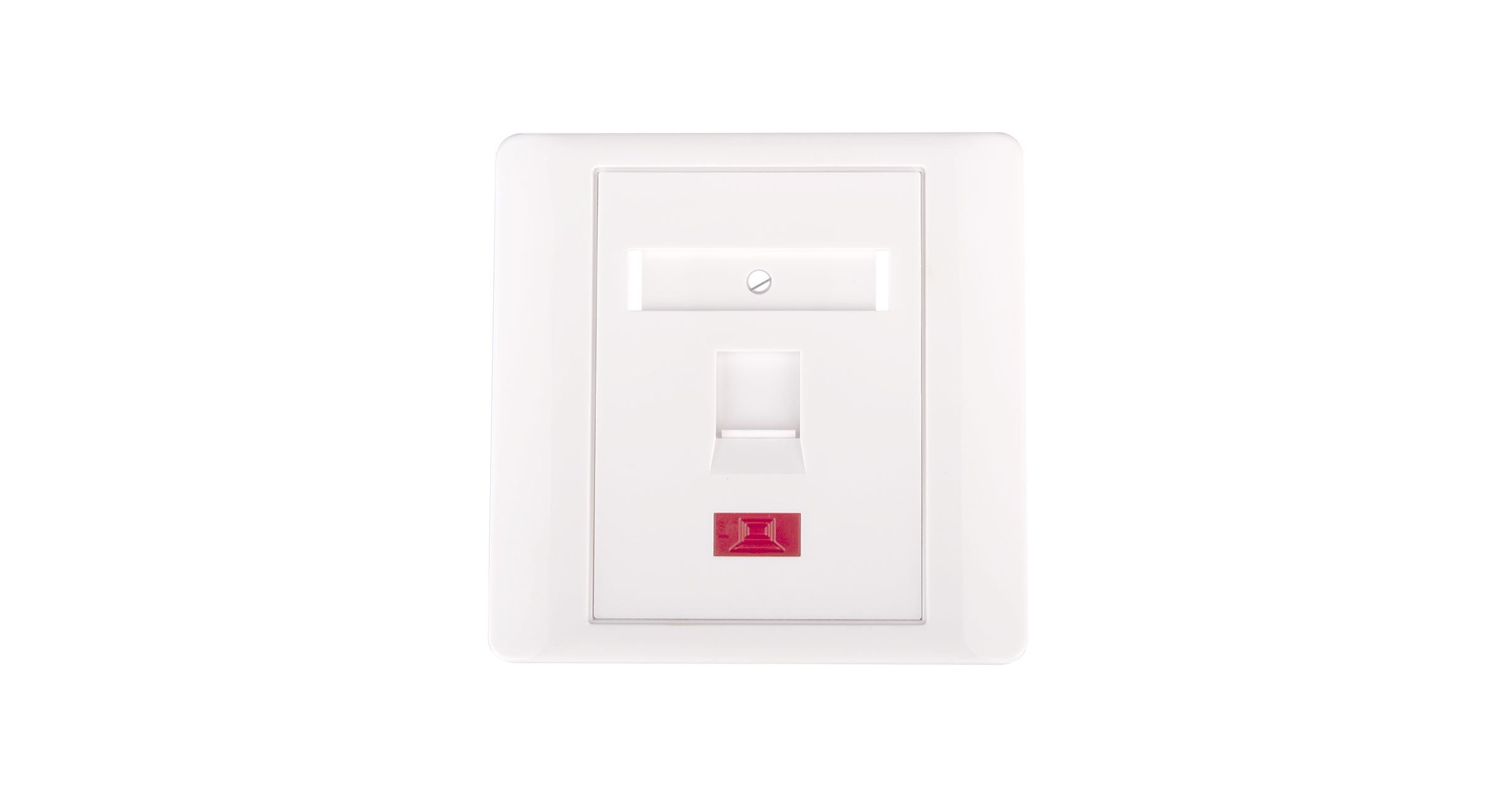 Настенная лицевая панель Netlan под 1 модуль типа Keystone, белая, 10 шт.