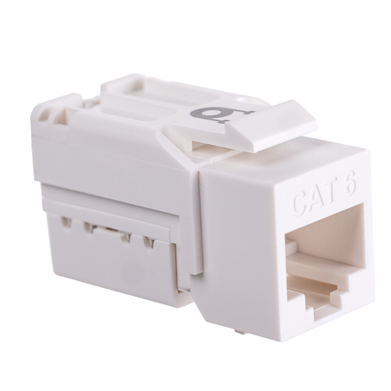 Модуль Maxicord Keystone Jack RJ-45(8P8C) кат.5е UTP DUAL IDC 90 градусов Toolless, белый